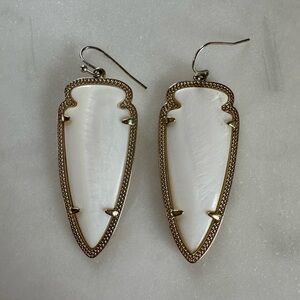 Elegant Gold and White Earrings